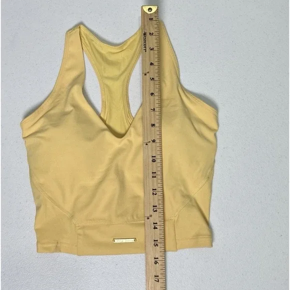 Gymshark Whitney Crop Tank Small yellow soft comfortable Racerback padded - Picture 11 of 11